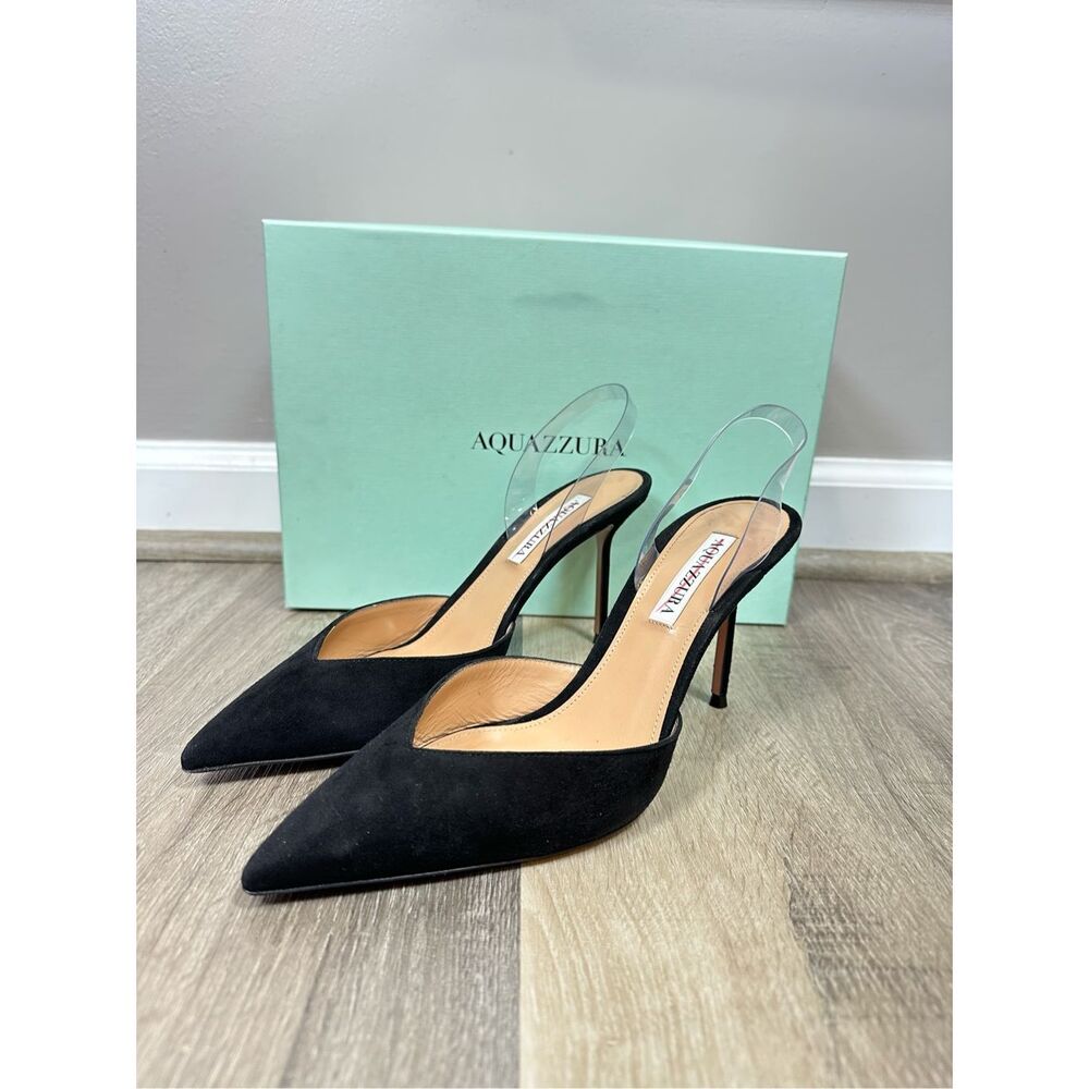 Aquazzura V Plexi Sling 85 Pumps Size 39.5 $875 - Picture 11 of 13